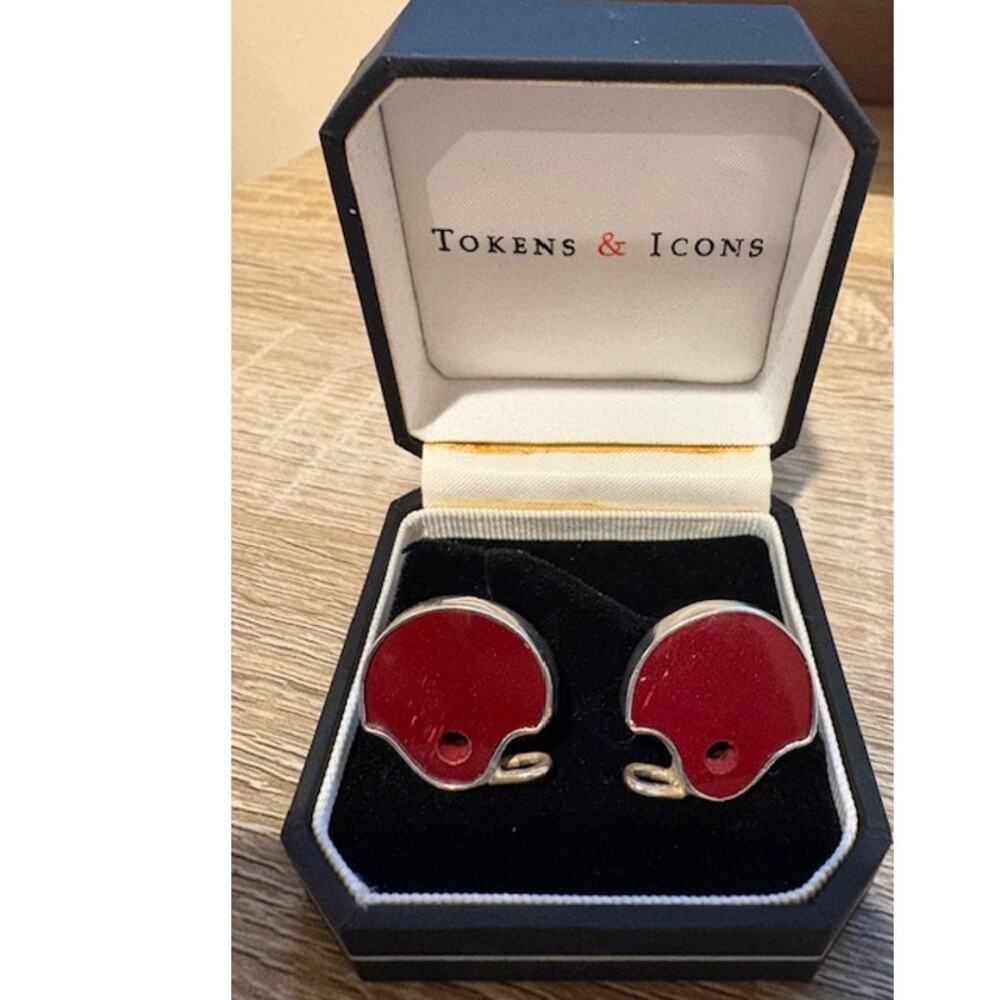 Tokens & Icons Sterling Silver Cufflinks USC Trojans Football Helmet Game Used